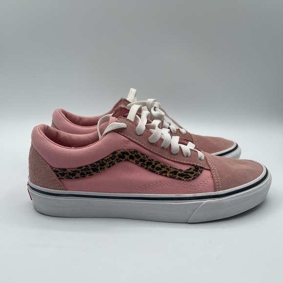 Vans Women's Pink Leopard Sneakers Vans Old Skool Pink JD Exclusive SZ 7.5 - Picture 1 of 8